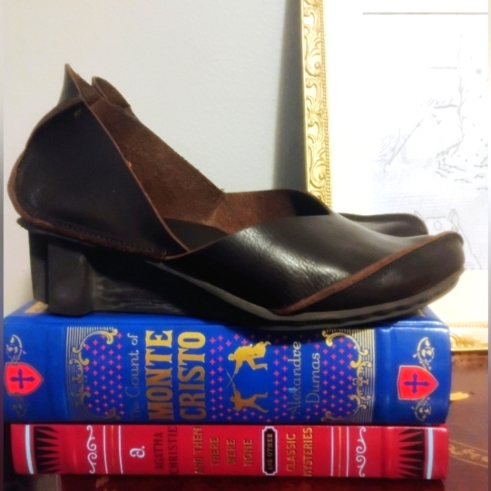 Steampunk Witchy Leather Trippen Wedge Heel Size 39